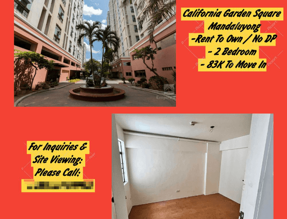 57.50 sqm 2-bedroom Condo For Sale in Mandaluyong California Garden