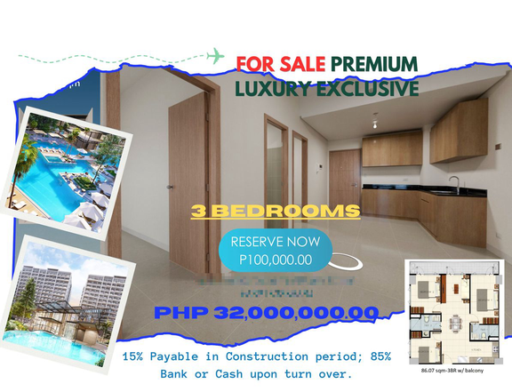 3-bedroom Condo For Sale in Bay City / Manila Bay Freeport Zone Pasay Metro Manila ph