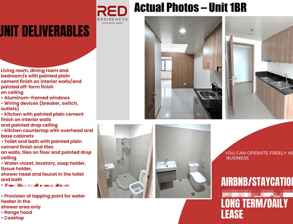 SMDC RED RESIDENCES Ready For Occupancy 29.61 sqm 1-bedroom Residential Condo For Sale in Makati