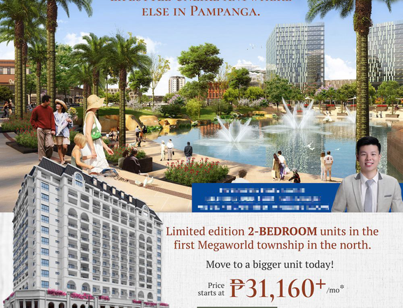 Saint Marcel Newly Launched Condo in Capital Town Pampanga 2 Bedroom with Balcony 75sqm