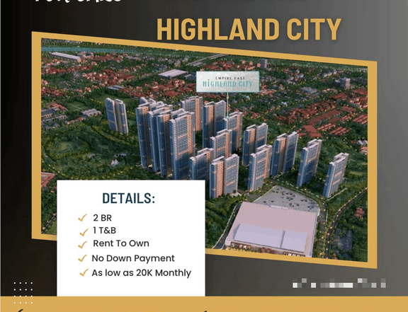 2 Bedroom Condo in Pasig Near Lrt/Marikina/Antipolo as low as 20K Monthly