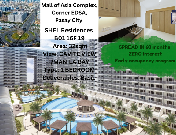 SMDC Shell Residence 1-bedroom Residential Condo For Sale in Manila Bay Pasay Mall of Asia