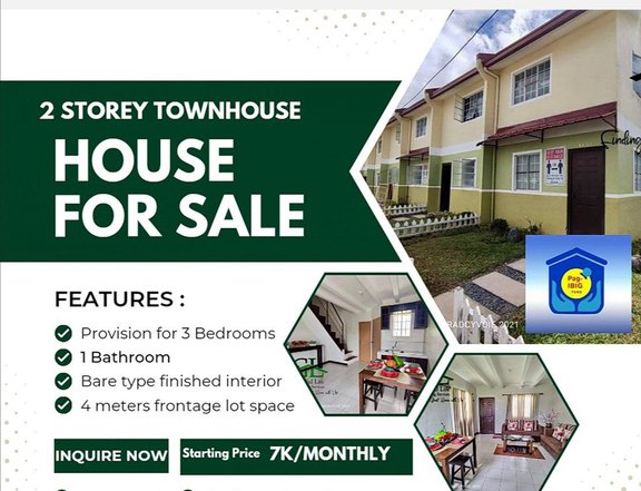 7k monthly thru Pag-ibig Townhouse for Sale in Teresa Rizal