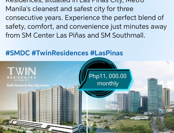 Beside Robinsons Mall Las Pinas 1-bedroom Condo For Sale in Las Pinas Metro Manila