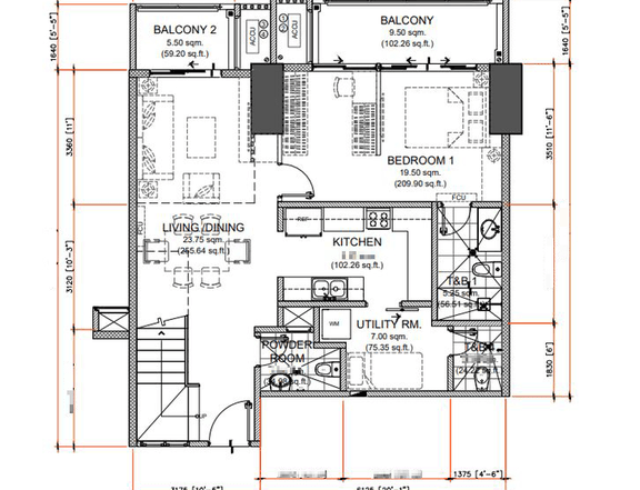 3BR LOFT TYPE CONDO UNIT THE ERIN HEIGHTS BY DMCI HOMES
