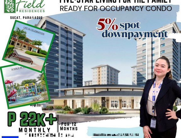 Ready For Occupancy 24.80 sqm 1-bedroom Residential Condo For Sale in Paranaque