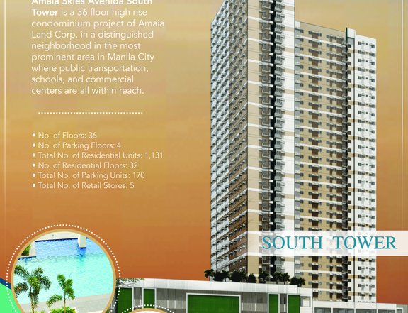 AFFORDABLE CONDOMINIUM WITH 1 BR FOR SALE IN AMAIA SKIES AVENIDA STA CRUZ MANILA NEAR HOSPITALS