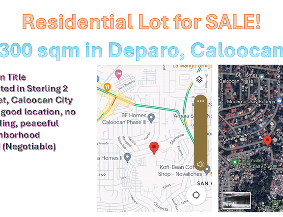 300sqm Residential Lot (clean title) Caloocan City