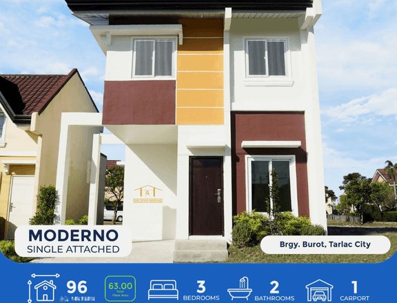 3 BEDROOMS SINGLE ATTACHED HOUSE FOR SALE IN MC ARTHUR HIGHWAY TARLAC NEAR HACIENDA LUISITA PARK