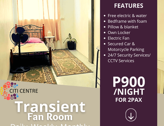 Solo-transient Fan Room for Lease in Ortigas Avenue Extension