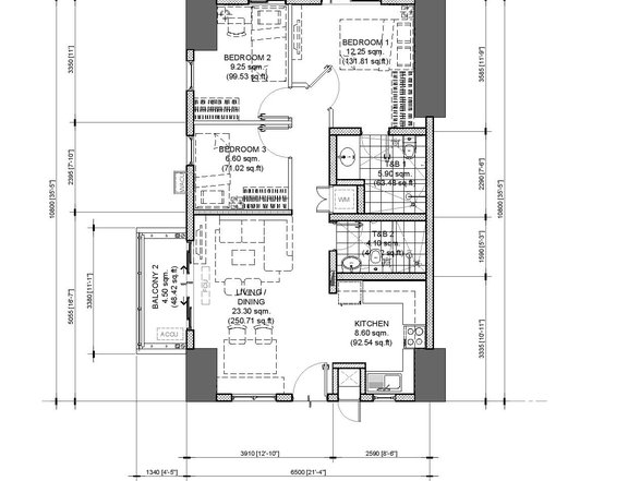 3-BR|2-T&B|2-BALCONY, 81.50 SQM CONDO IN LAS PINAS BESIDE ROBINSONS