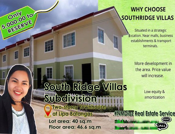 RFO 2-bedroom Townhouse Rent-to-own thru Pag-IBIG in Lipa Batangas