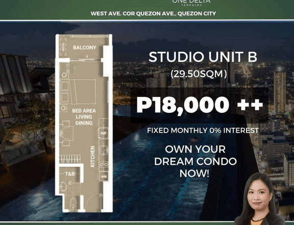 One Delta Terraces by DMCI Homes - Condo for Sale in Quezon city Studio Unit