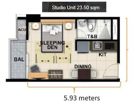26.50 sqm 1-bedroom Condo For Sale in Davao Park District Davao City