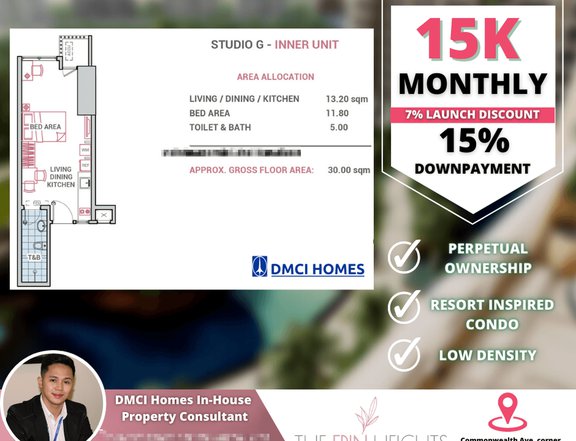 AFFORDABLE 30.00 sqm Studio For Sale in Quezon City by DMCI