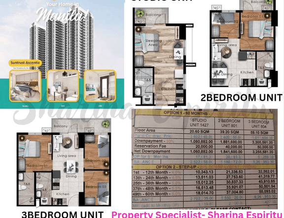 57.20 sqm 3-bedroom Condo For Sale in Manila Metro Manila