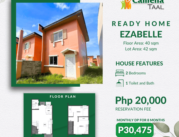 2BR House and Lot For Sale in Camella Taal