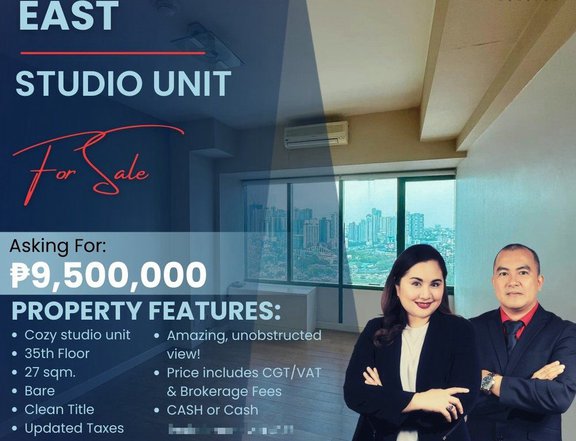 Pre-Owned 27.00 sqm Studio Residential Condo For Sale in One Rockwell East Rockwell Makati