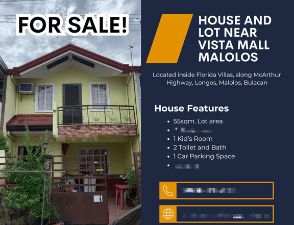 WALKING DISTANCE TO VISTA MALL MALOLOS - HOUSE AND LOT FOR SALE