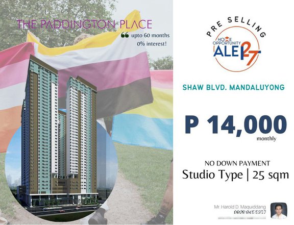 Transit Oriented Condo in Shaw Mandaluyong No Down Payment Studio Type
