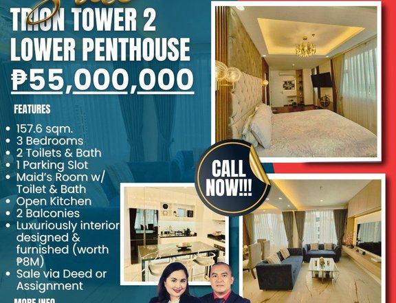 157.00 sqm 3-bedroom Fully Furnished Condo For Sale at Trion Tower