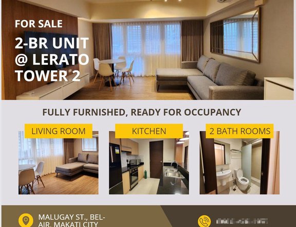 For Sale Two Bedroom, Fully Furnished Lerato Tower 2 Condo Makati City