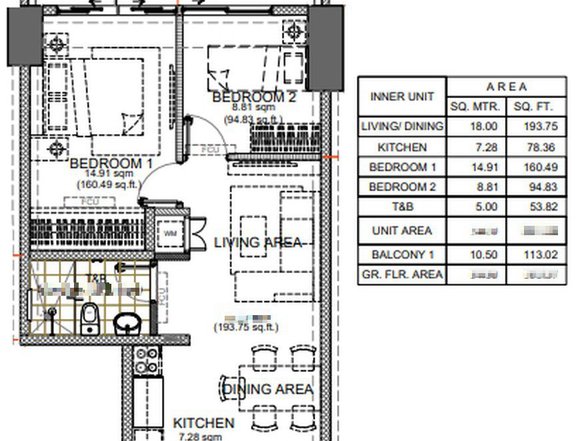 18th Floor 64.50 sqm RFO 2-bedroom Condo in Alder Residences Acacia Estates Taguig