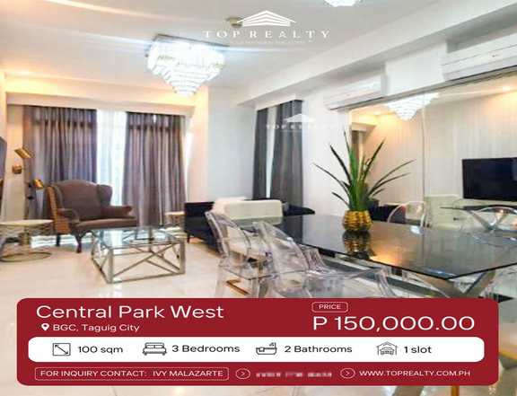 Central Park West | 3 Bedroom 3BR Condo Unit for Sale in BGC, Taguig