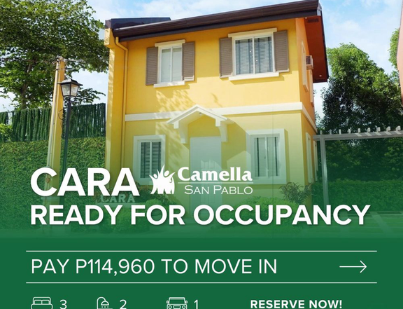 3-bedroom Cara Single Attached House For Sale in San Pablo Laguna