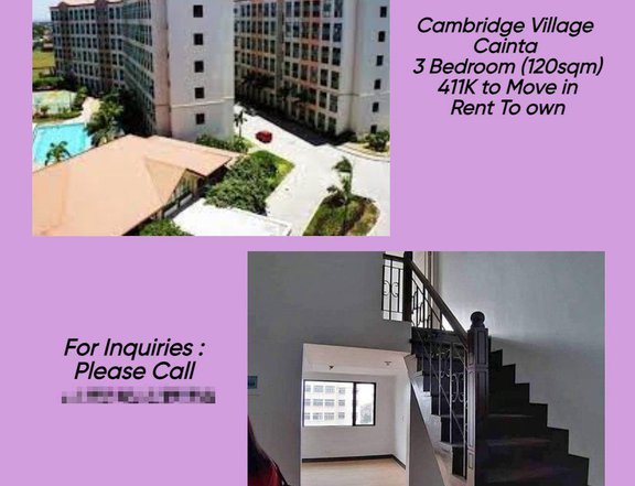 120.00 sqm 3-bedroom Condo For Sale in Cainta Rizal as low as 30K MA