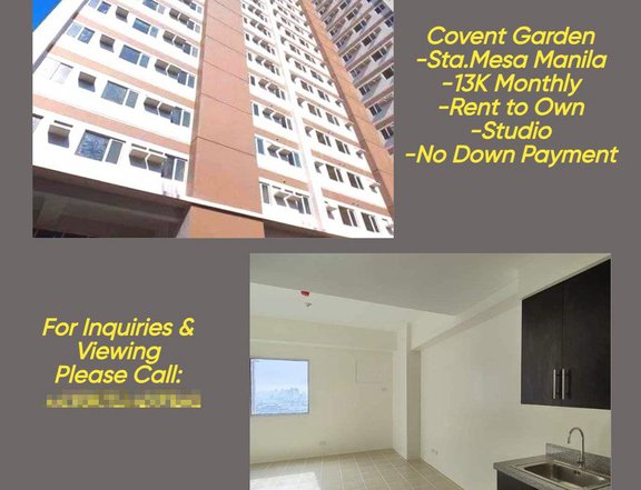Studio as 13K Monthly Rent To Own No Down Payment Turn Over 2024