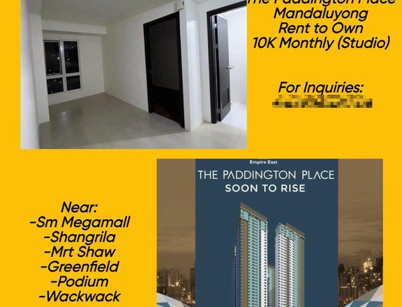 Studio Condo For Sale in Mandaluyong as low as 10K Rent To own