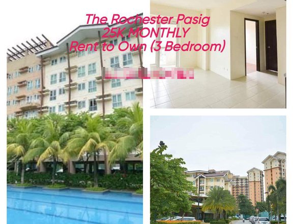 58.77 sqm 3-bedroom Condo For Sale in Pasig Metro Manila