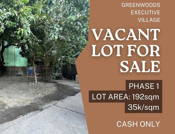 192 sqm Residential Lot 4 Sale in Greenwoods Executive Village Cainta