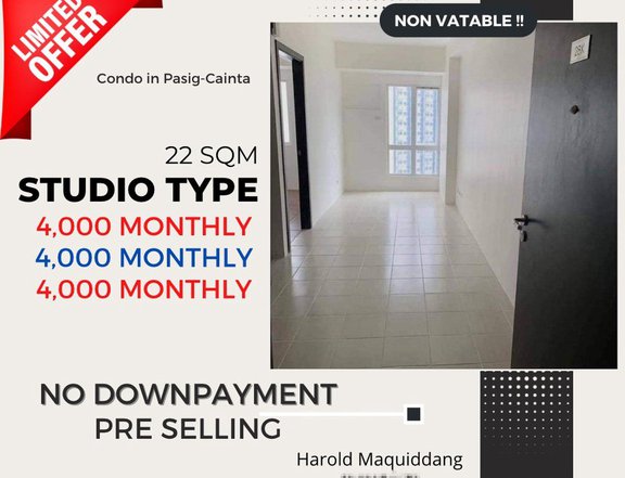 NO DOWNPAYMENT PRE SELLING in Pasig 4,000 Monthly Studio Unit