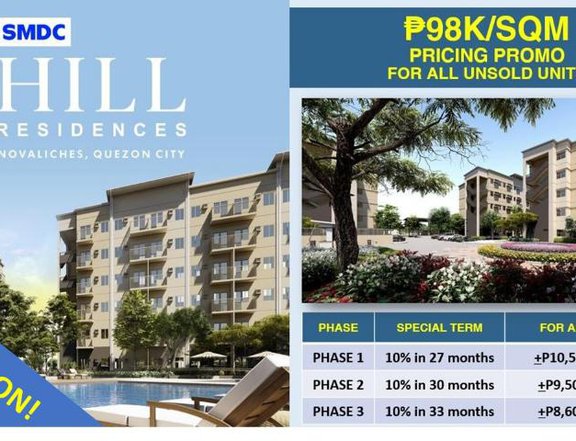 HILL RESIDENCES by SMDC Rent to Own Novaliches, Q.C. Flexi Suite
