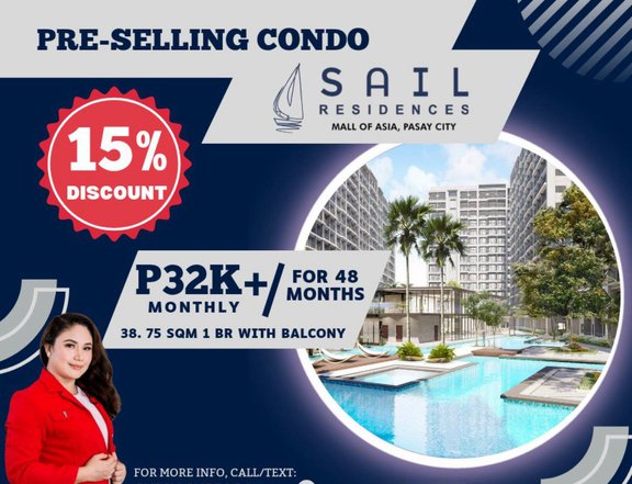AS LOW AS 32K MONTHLY ON EQUITY 1-bedroom Condo For Sale in Bay City  Pasay