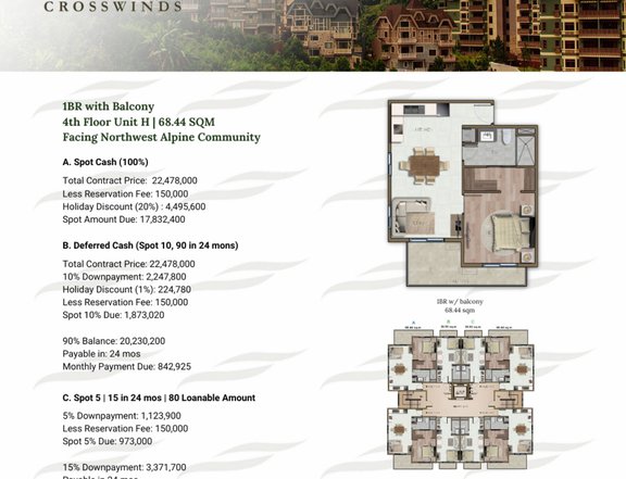 68.44 sqm 1-bedroom Condo For Sale in Tagaytay Cavite