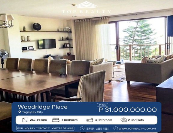 Fully-Furnished 4BR Condo for Sale in Woodridge Place, Tagaytay City