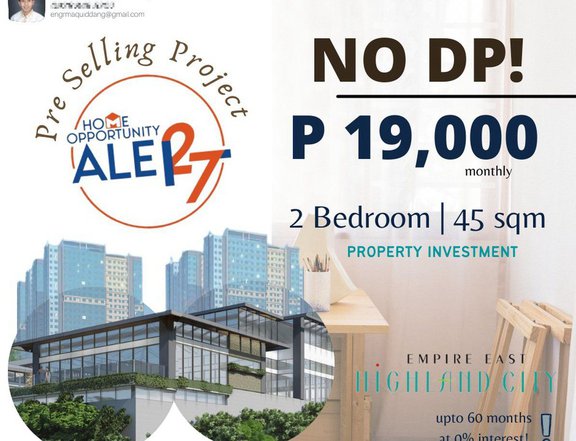 No Down Payment 19K Monthly PRE SELLING in Pasig near LRT Marikina