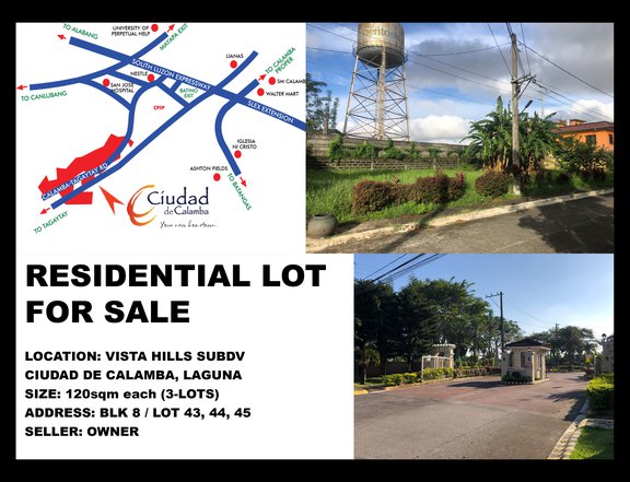 360sqm Residential Lot for Sale in Vista Hills Subdv, Calamba Laguna