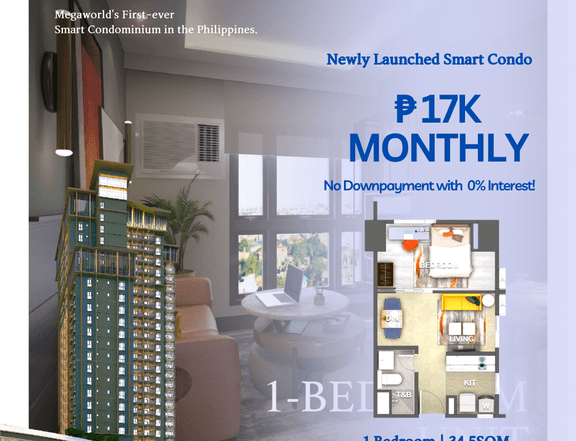 34.50SQM. Spacious 1 BR Newly Launched Preselling|Vion West Megaworld