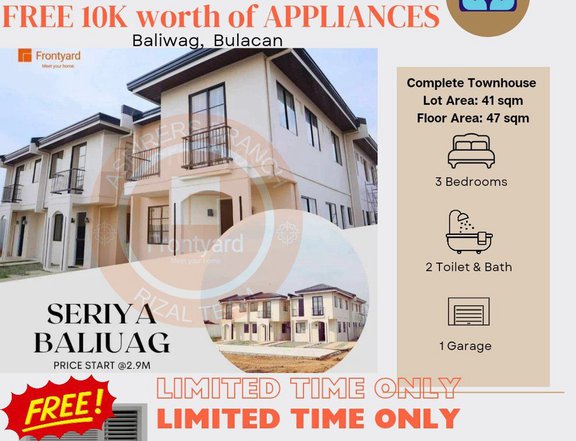 RFO / Preselling 3-bedroom Duplex / Twin House in Baliuag Bulacan