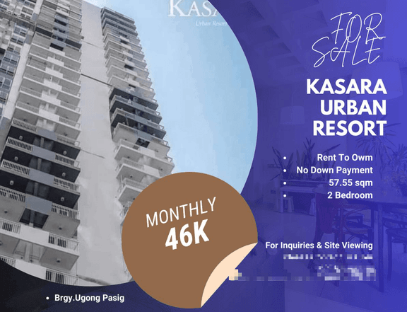 2 BR w/ Balcony Kasara Urban Resort Rent To Own No Down Payment