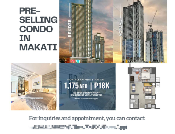 34.50 sqm 1-bedroom Condo For Sale in Makati Metro Manila