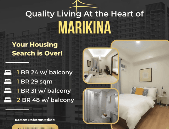 48.00 sqm 2-bedroom Residential Condo For Sale in Marikina