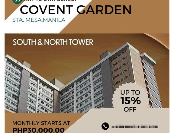 STUDIO CONDO FOR SALE NEAR PUP LRT 30K MONTHLY COVENT GARDEN MANILA