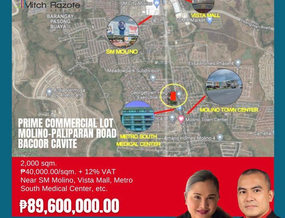 2,000 sqm. Commercial Lot For Sale in Molino Blvd. Bacoor Cavite