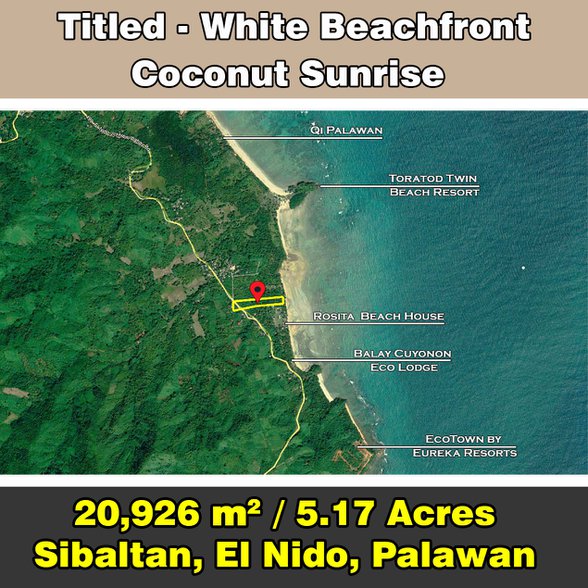 Clean Title Beach Property For Sale El Nido Bacuit Palawan [181 Properties] (August 2024) on