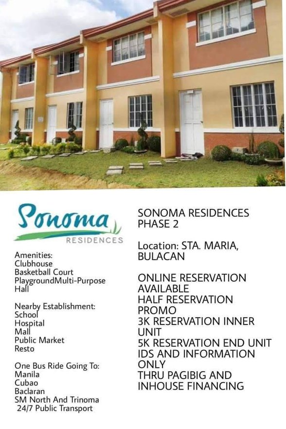 Sonoma Residences Sta Maria Bulacan Townhouse [17 Properties] (May 2021 ...